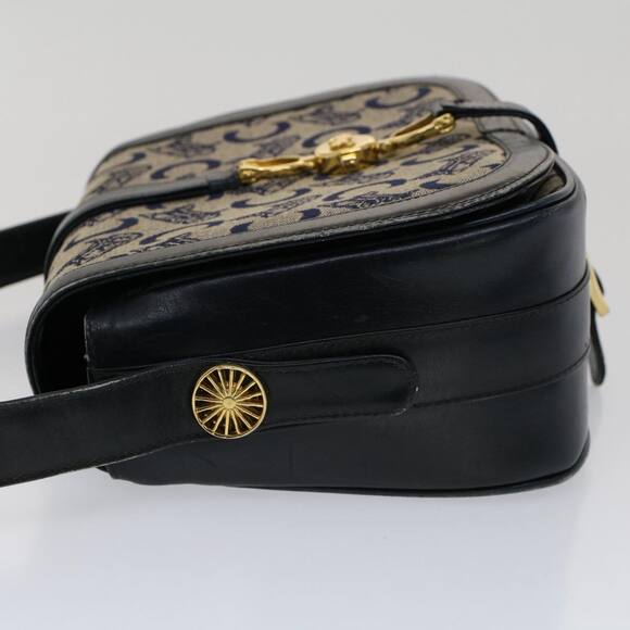 CELINE C Macadam Canvas Shoulder Bag Navy - Picture 4 of 12